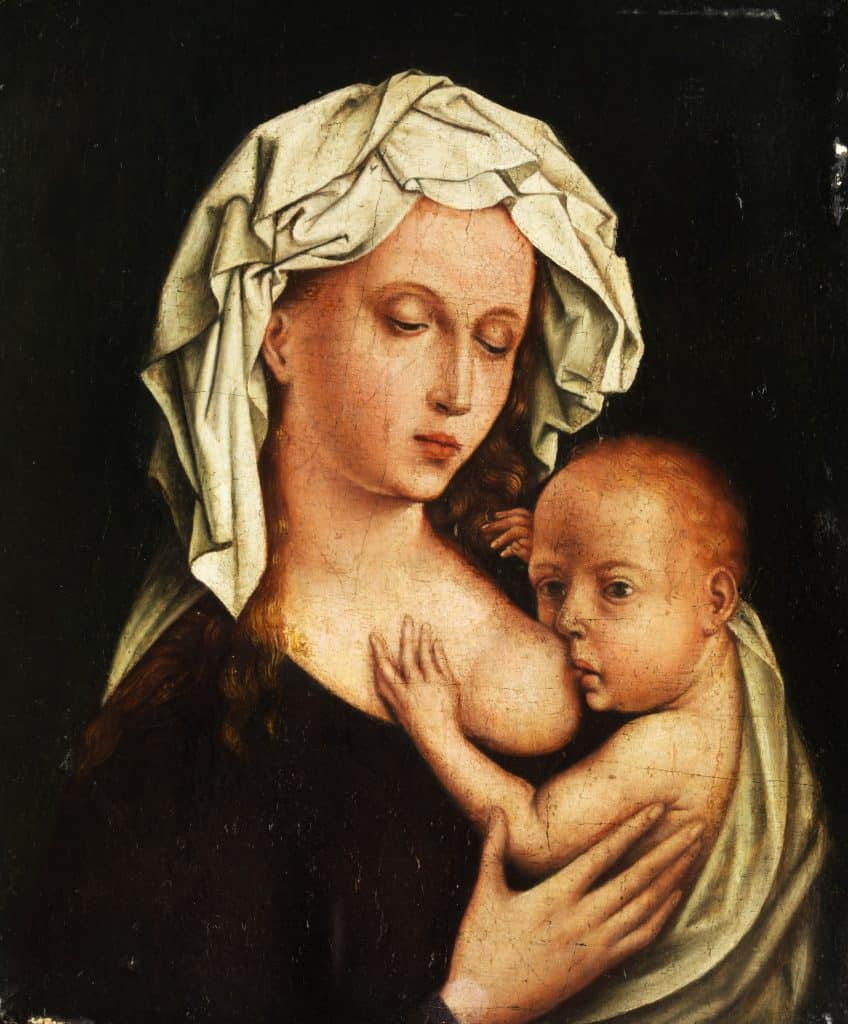 Maria lactans (auteur inconnu, école d'Antwerp), autour du 17e siècle. Wikimedia Commons.