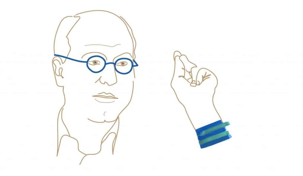 Alain Deneault. Illustration: Léa Robitaille / Le Verbe